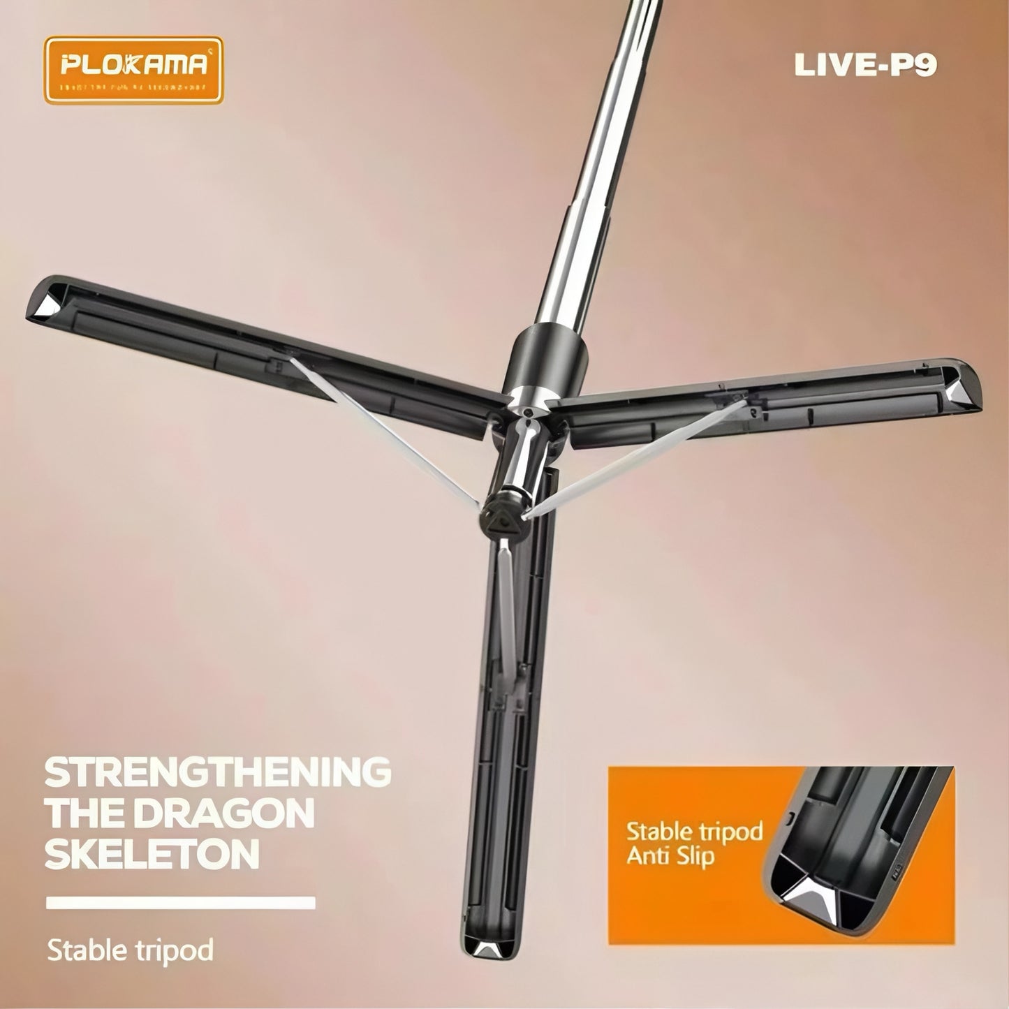 PLOKAMA LIVE-P9 LED STAND LIVE BROADCAST 1700mm best quality 3 IN 1 Tripod Bluetooth Connect