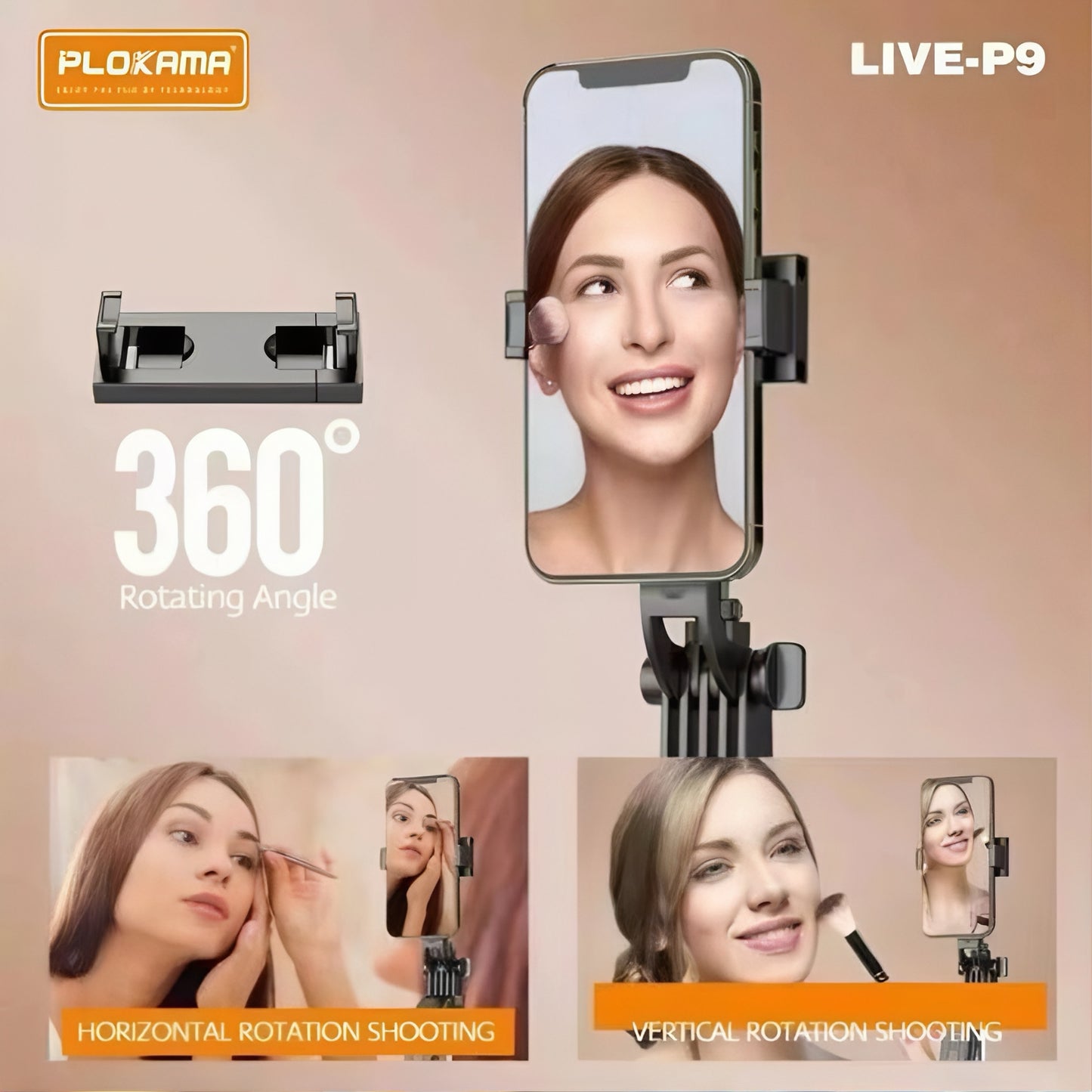 PLOKAMA LIVE-P9 LED STAND LIVE BROADCAST 1700mm best quality 3 IN 1 Tripod Bluetooth Connect