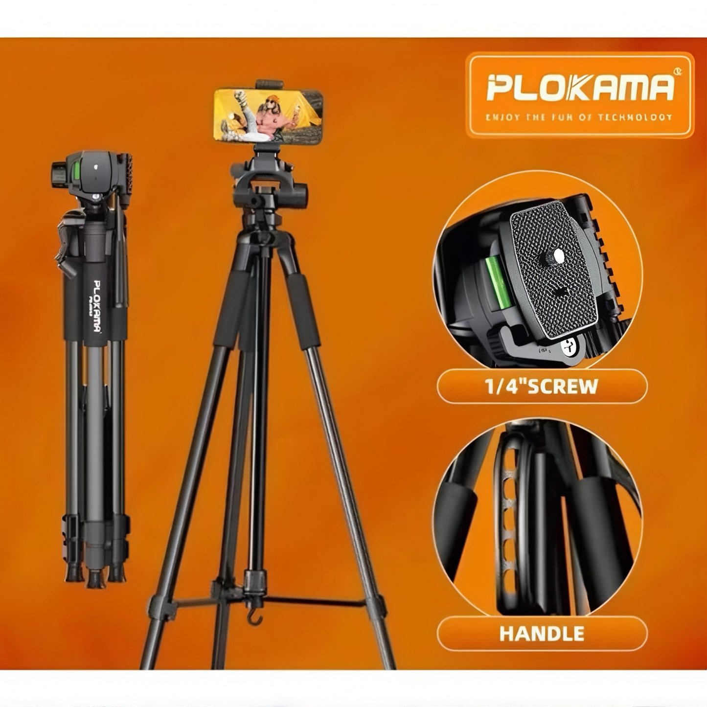 PLOKAMA PK-9950 PRO Professional Tripod 1500mm Convenient DSLR Mobile Universal Use