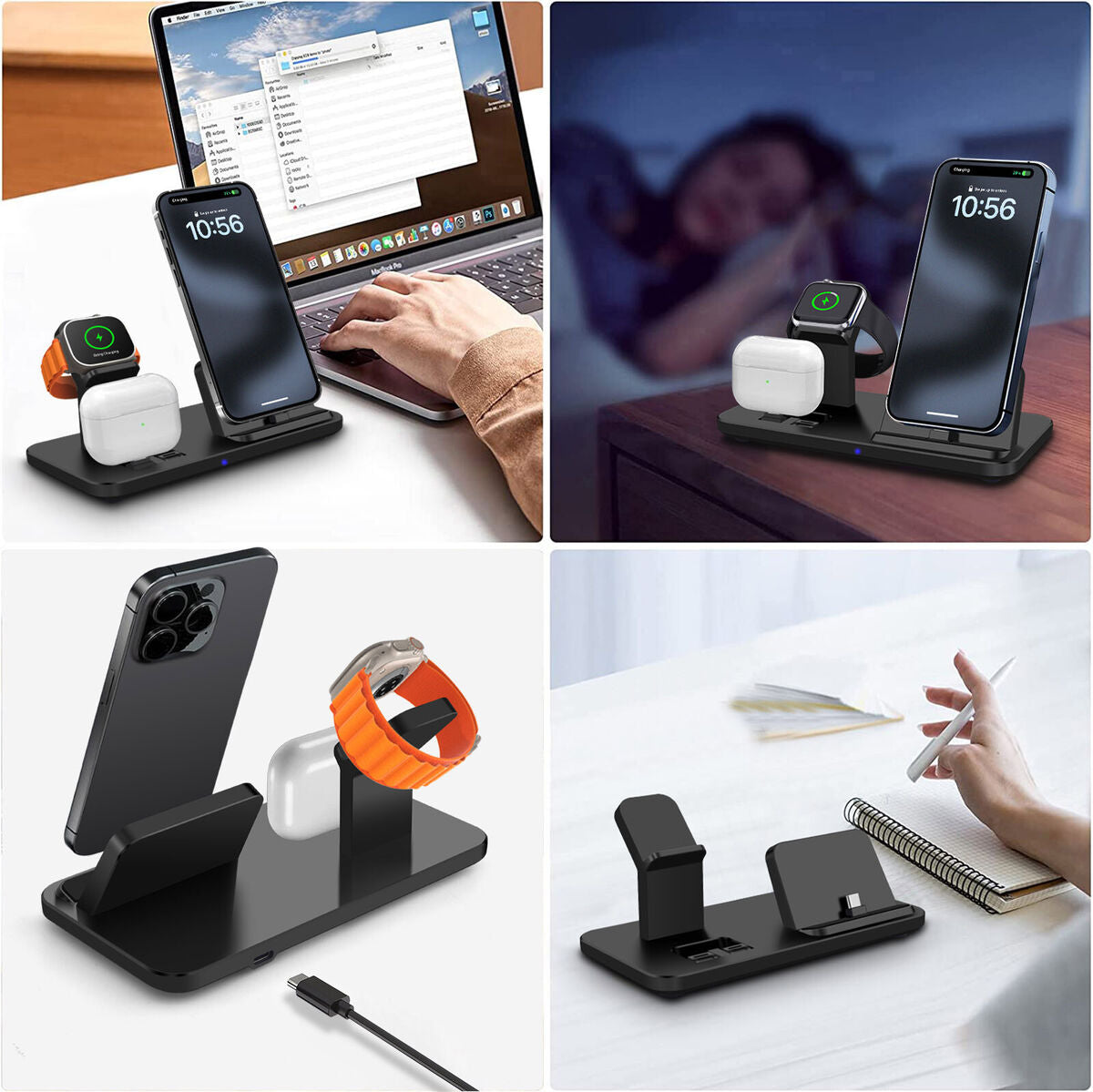 3in1 wireless Charger Station Dock For Apple Watch iPhone