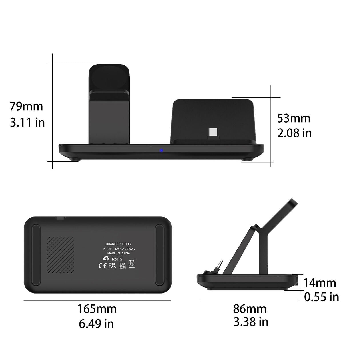 3in1 wireless Charger Station Dock For Apple Watch iPhone